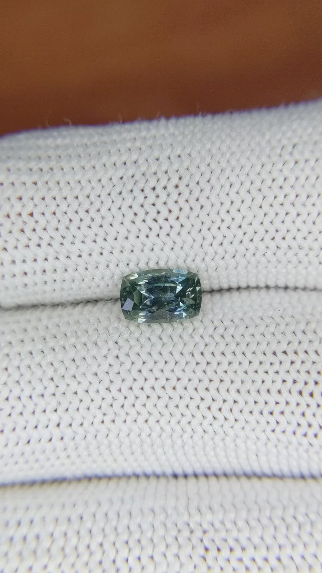 1.17 Ct. Bluish Green Sapphire from Ceylon (Sri Lanka) Size Video