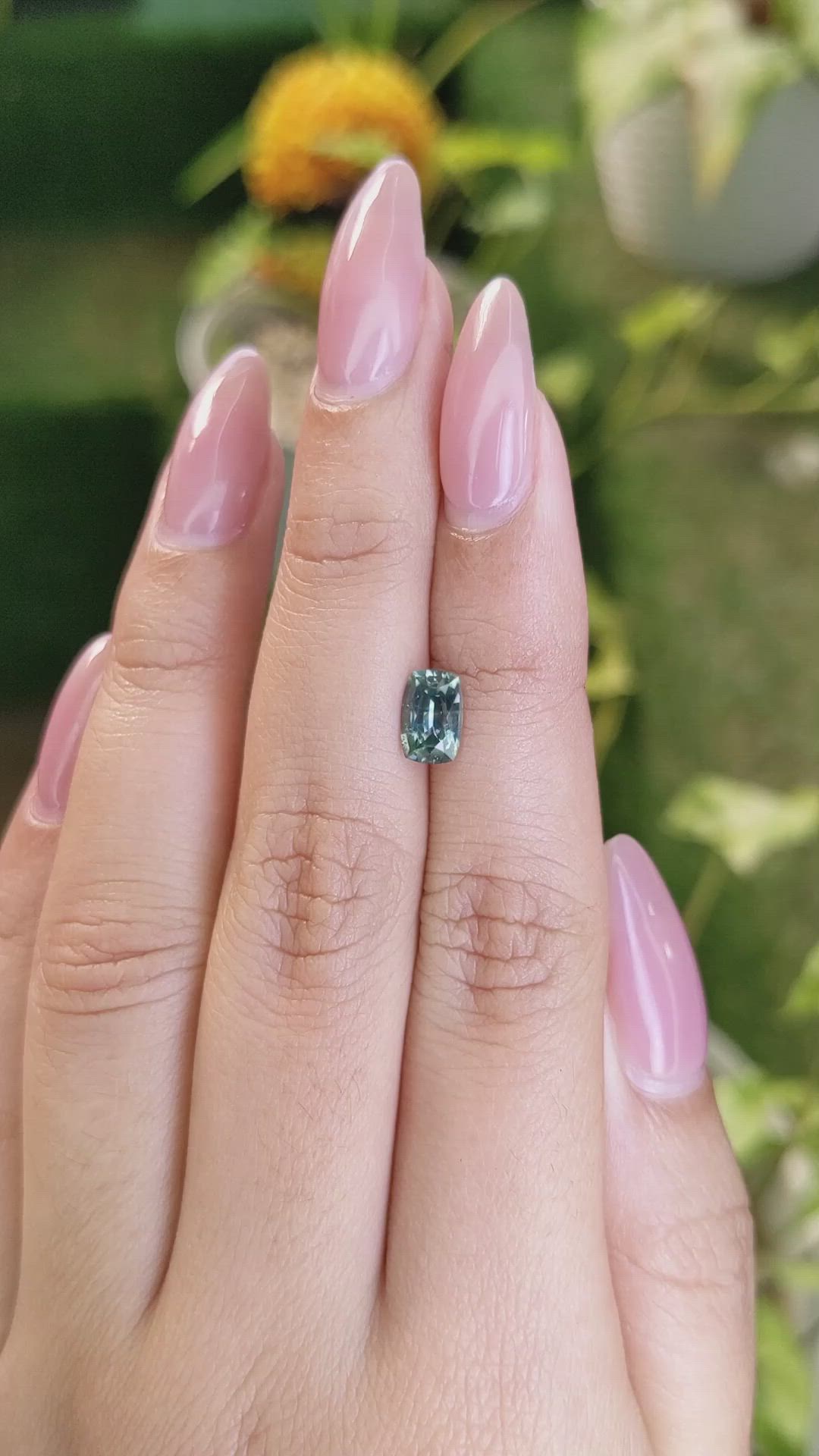 1.17 Ct. Bluish Green Sapphire from Ceylon (Sri Lanka) Size Video