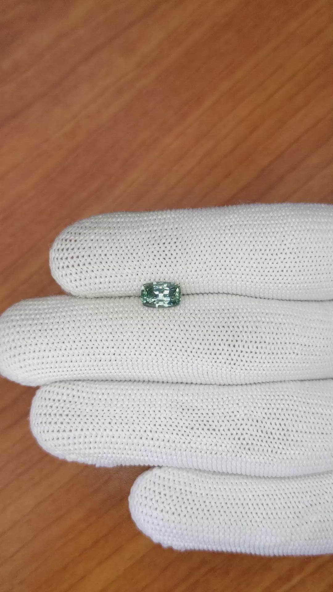 1.17 Ct. Bluish Green Sapphire from Ceylon (Sri Lanka) Size Video