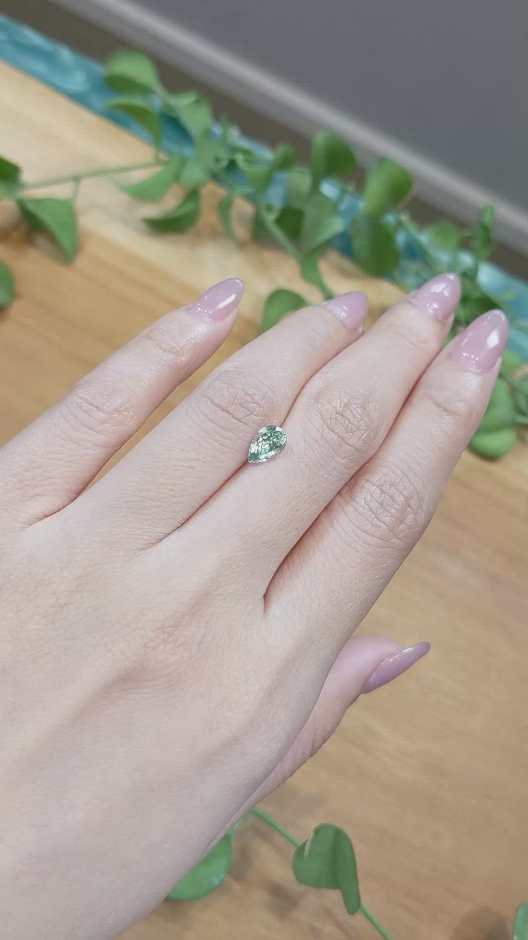 1.15 Ct. Green Sapphire from Montana Size Video