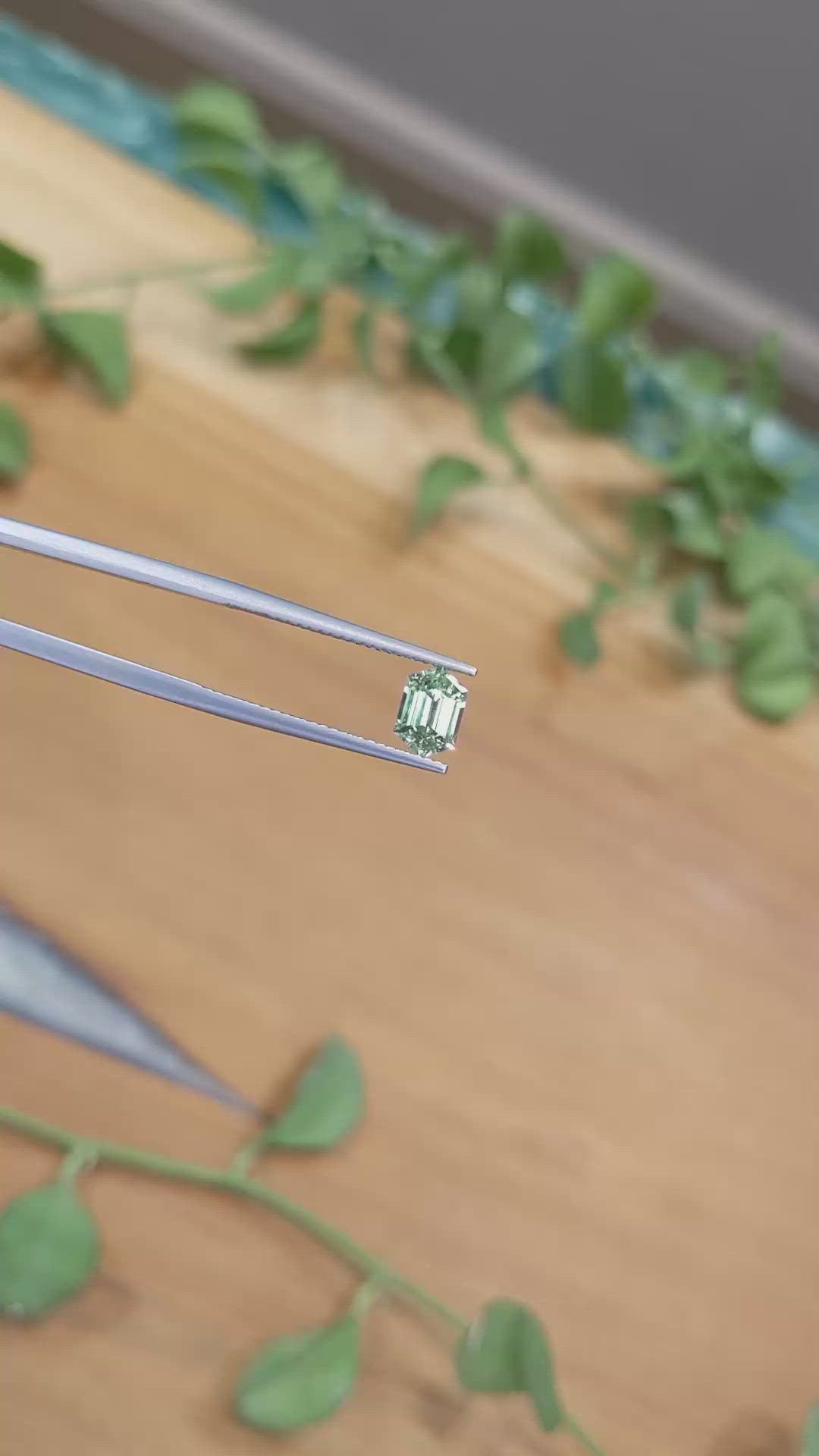 1.15 Ct. Green Sapphire from Montana Size Video
