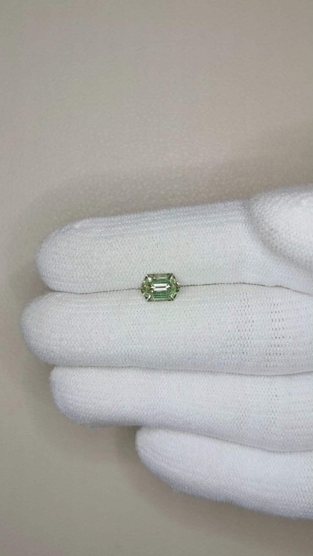 1.15 Ct. Green Sapphire from Montana Size Video