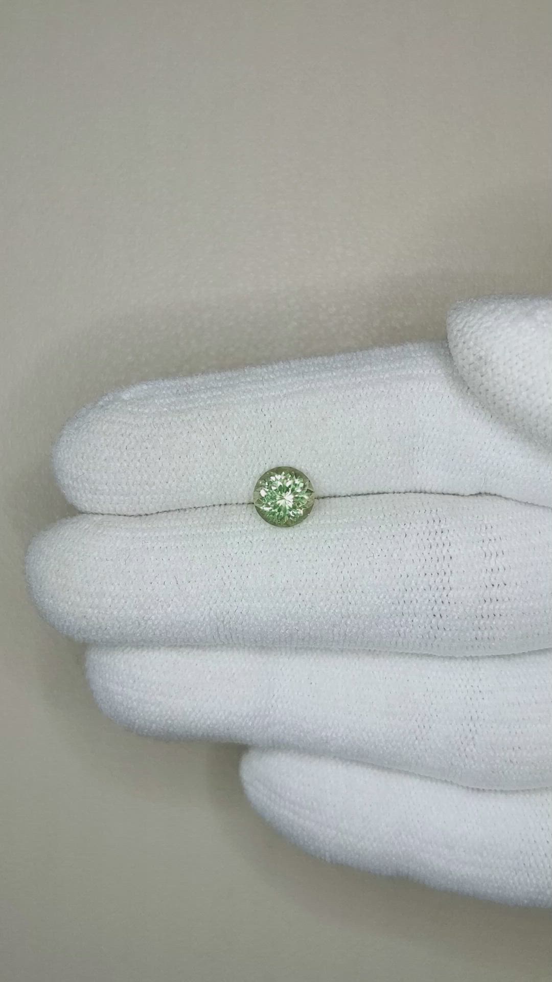 1.16 Ct. Yellowish Green Sapphire from Montana Size Video