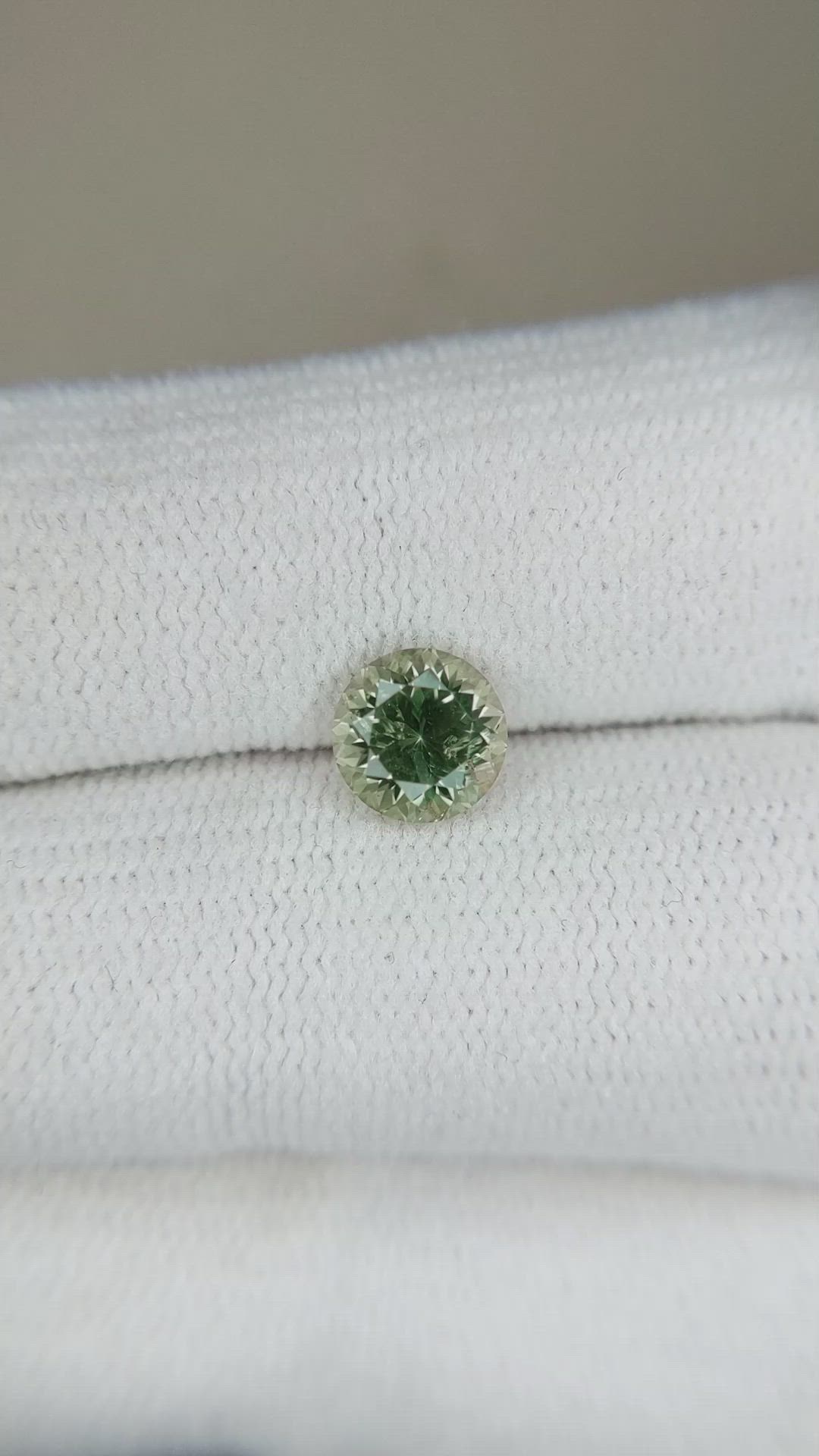 1.16 Ct. Yellowish Green Sapphire from Montana Size Video