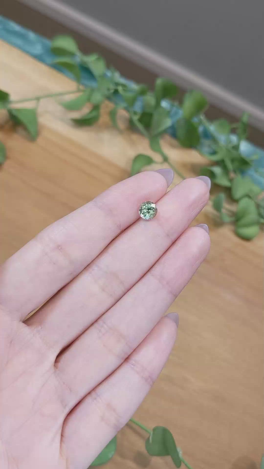 1.16 Ct. Yellowish Green Sapphire from Montana Size Video