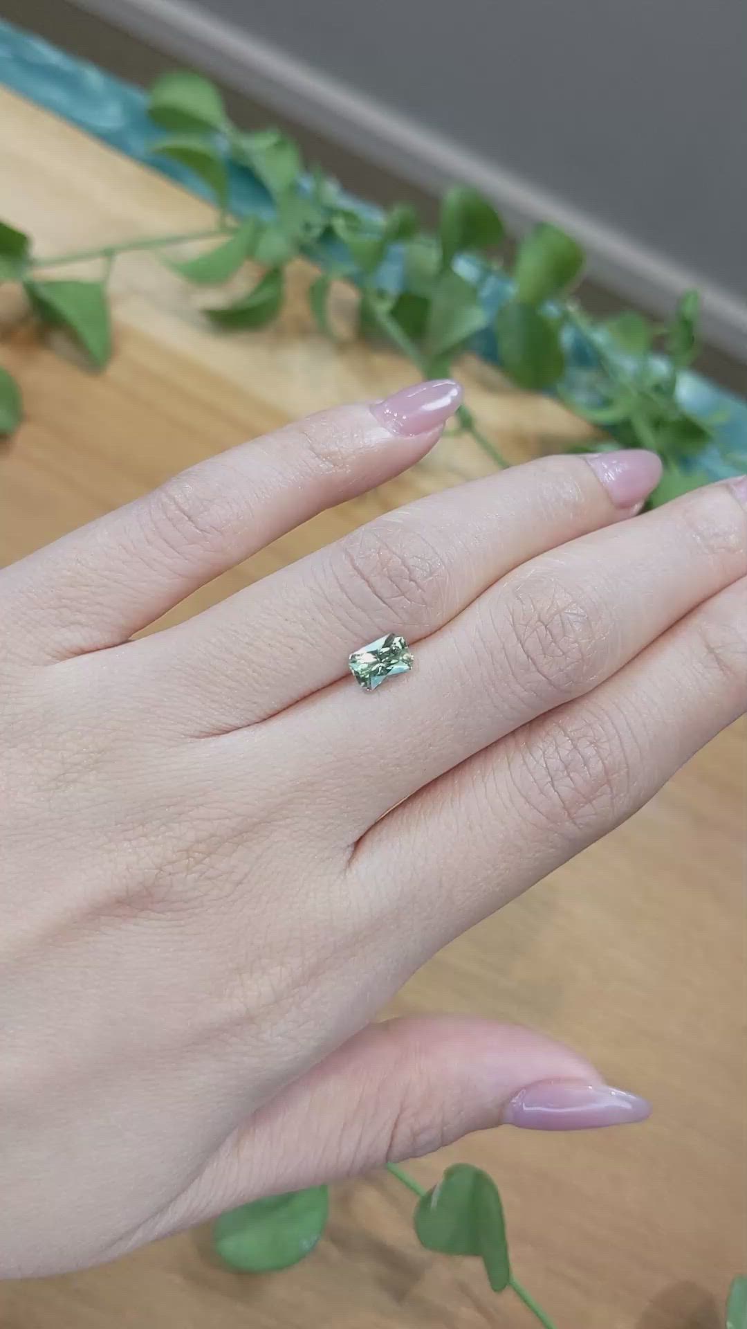 1.16 Ct. Green Sapphire from Montana Size Video