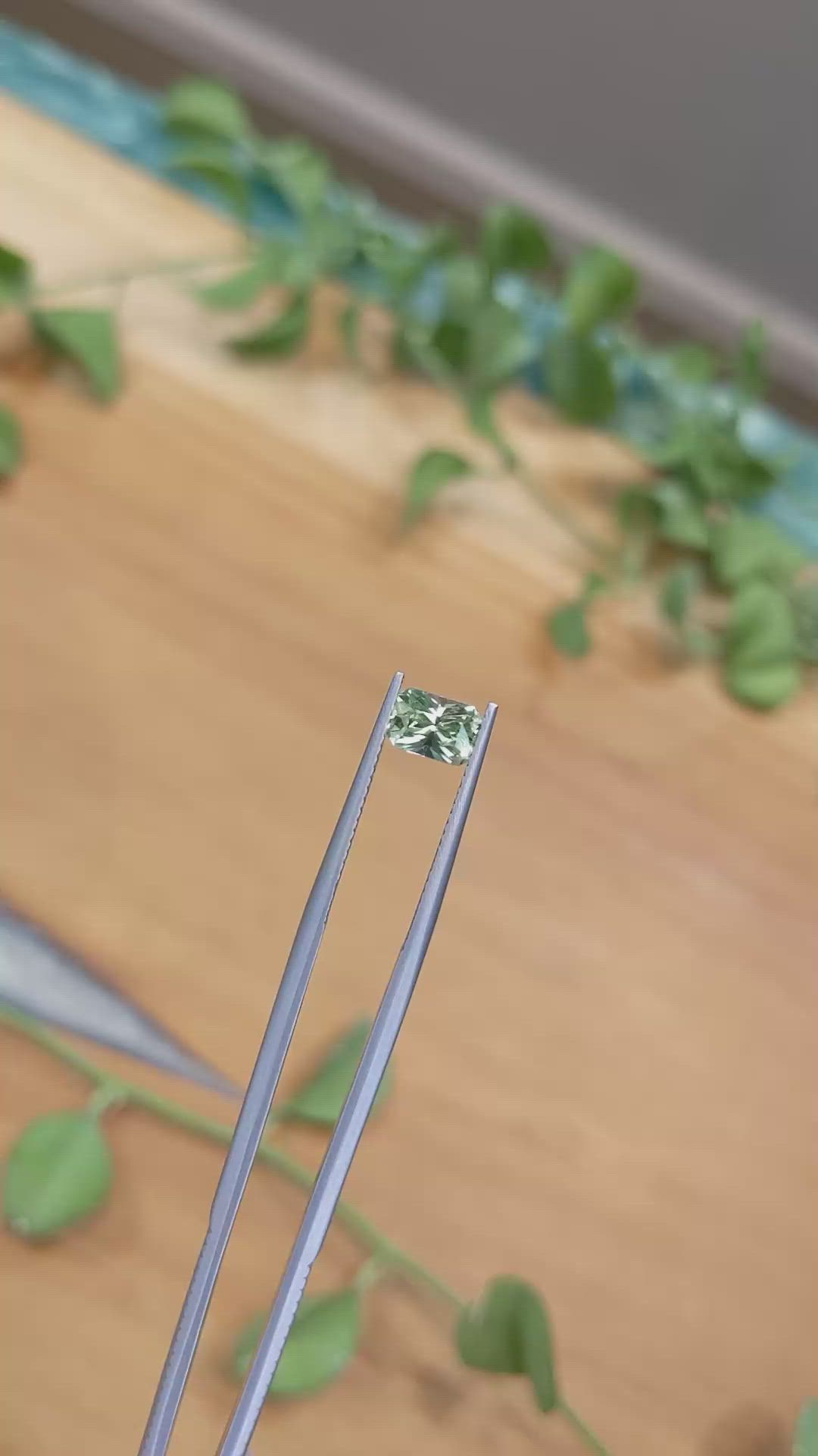 1.16 Ct. Green Sapphire from Montana Size Video
