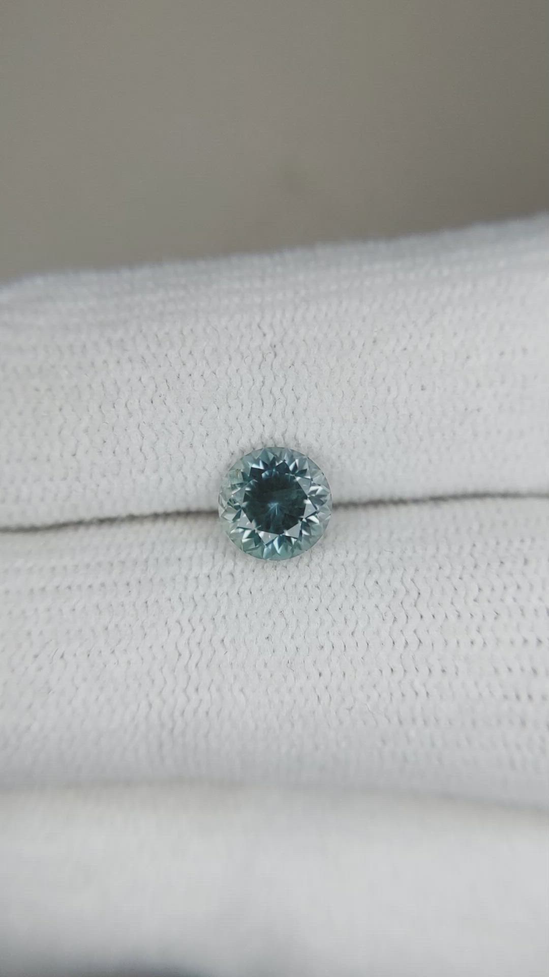 1.18 Ct. Greenish Blue Sapphire from Montana Size Video