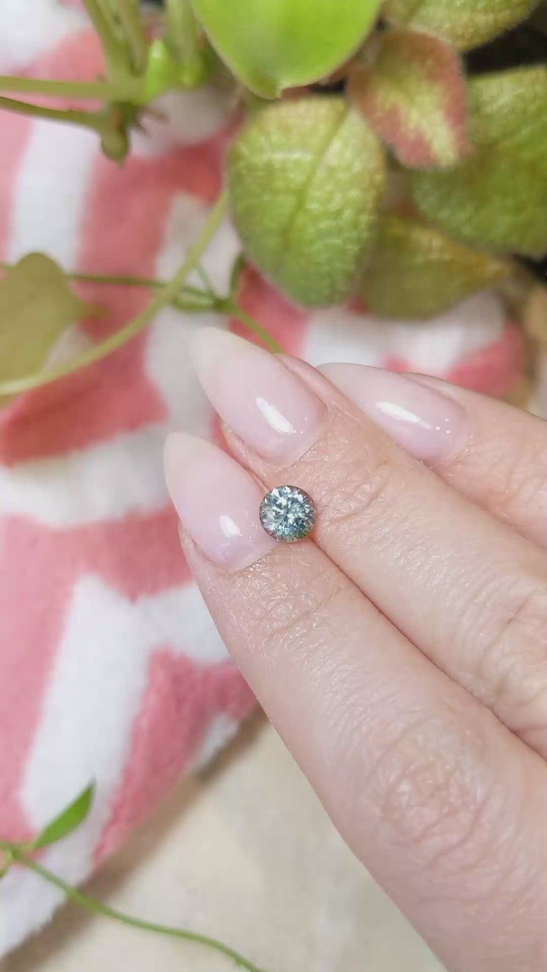 1.18 Ct. Greenish Blue Sapphire from Montana Size Video