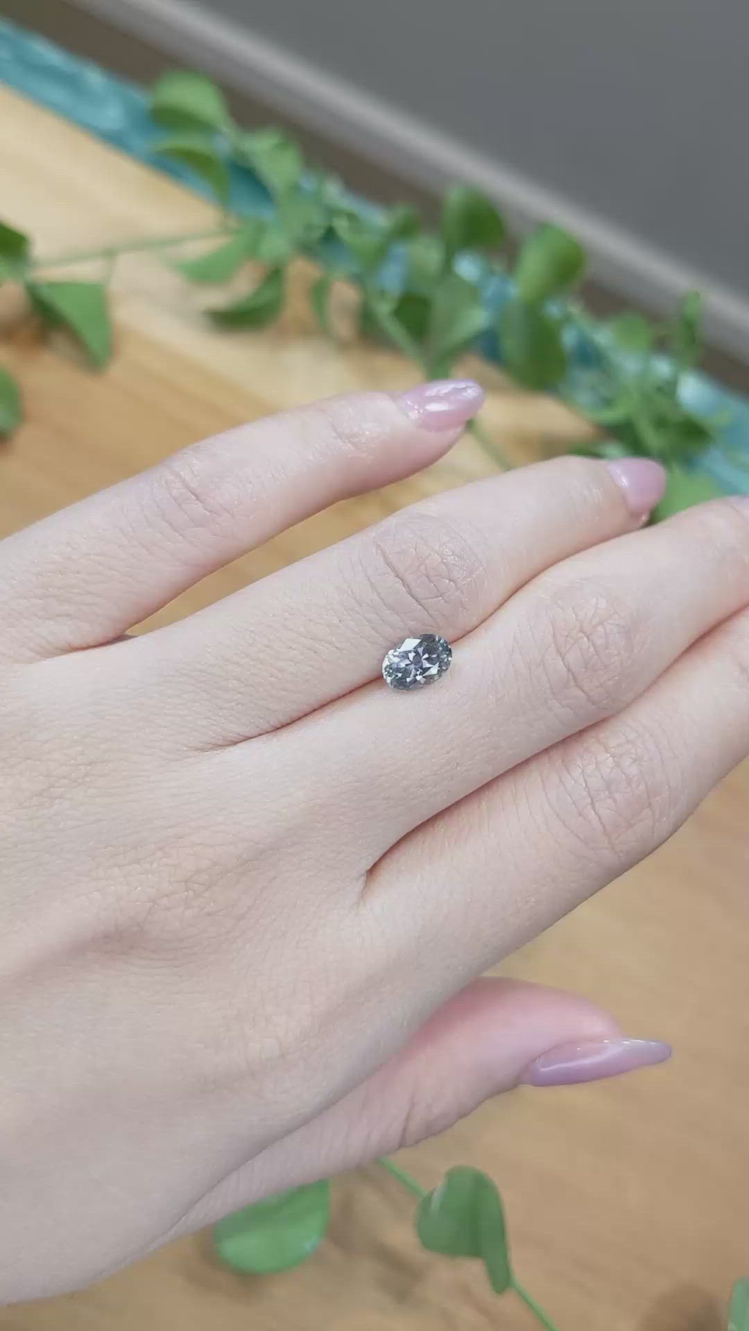 1.22 Ct. Bluish Grey Sapphire from Montana Size Video