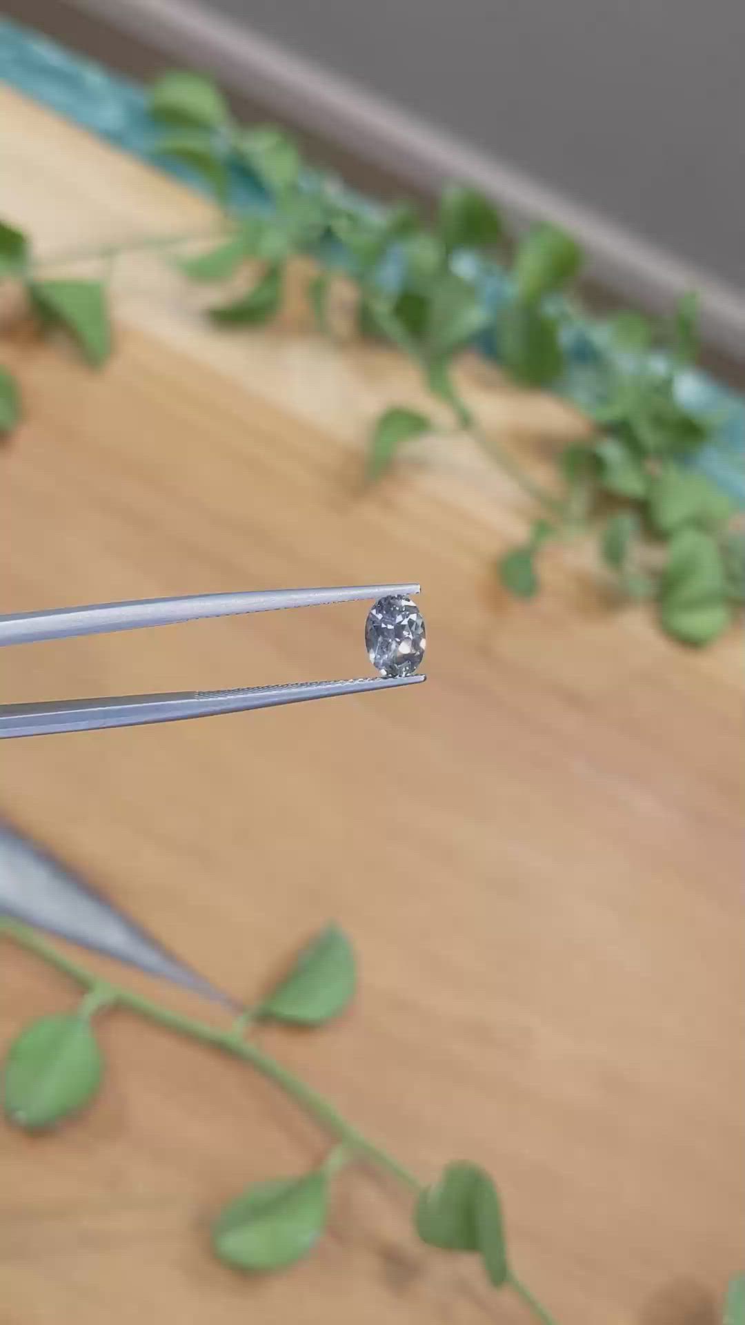1.22 Ct. Bluish Grey Sapphire from Montana Size Video