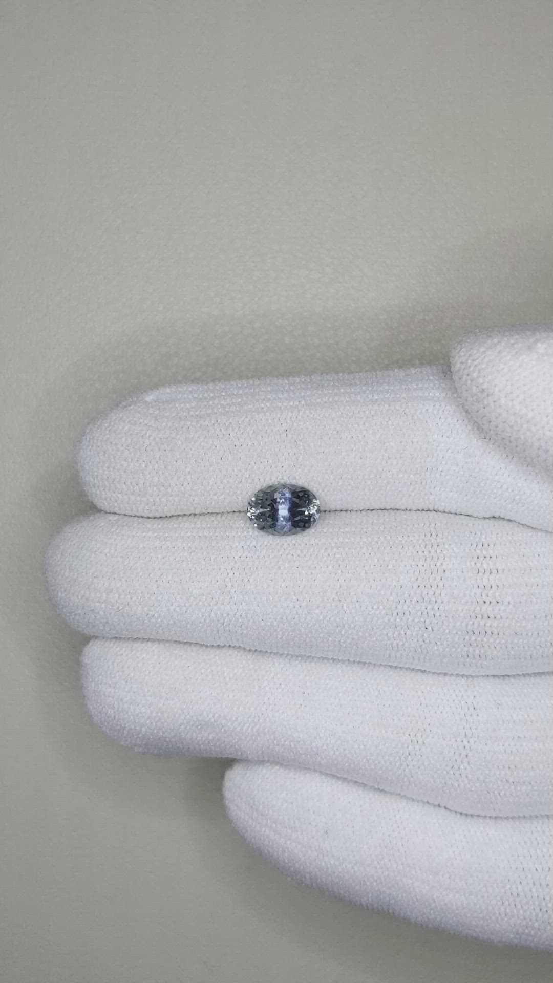 1.22 Ct. Bluish Grey Sapphire from Montana Size Video