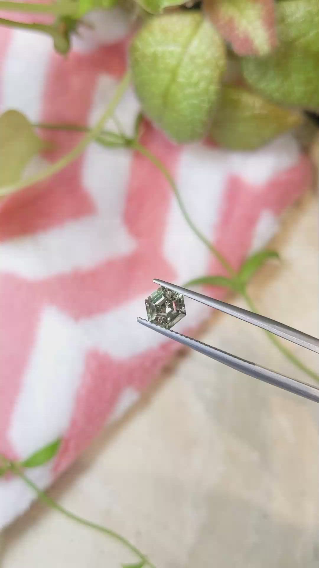 1.23 Ct. Green Sapphire from Montana Size Video