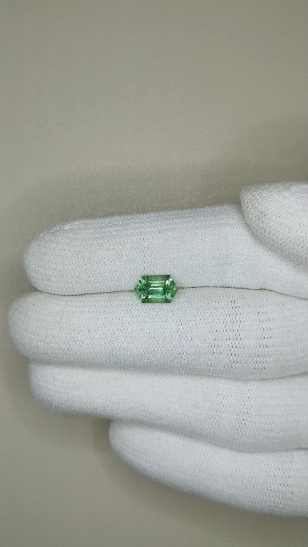 1.23 Ct. Green Sapphire from Montana Size Video