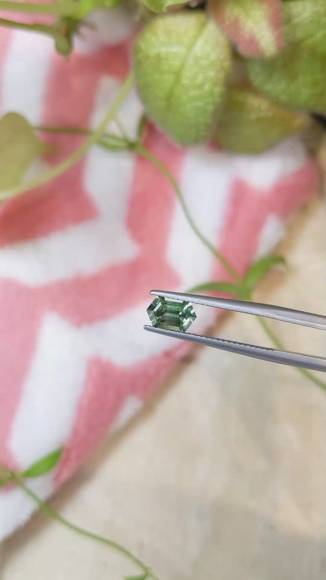 1.23 Ct. Green Sapphire from Montana Size Video