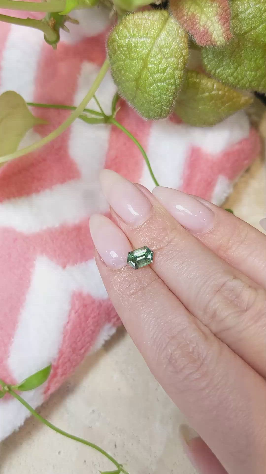 1.23 Ct. Green Sapphire from Montana Size Video