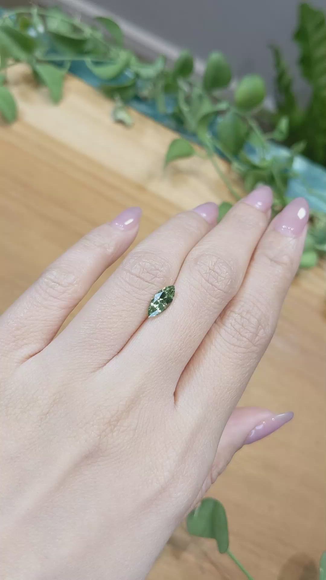 1.23 Ct. Green Sapphire from Montana Size Video