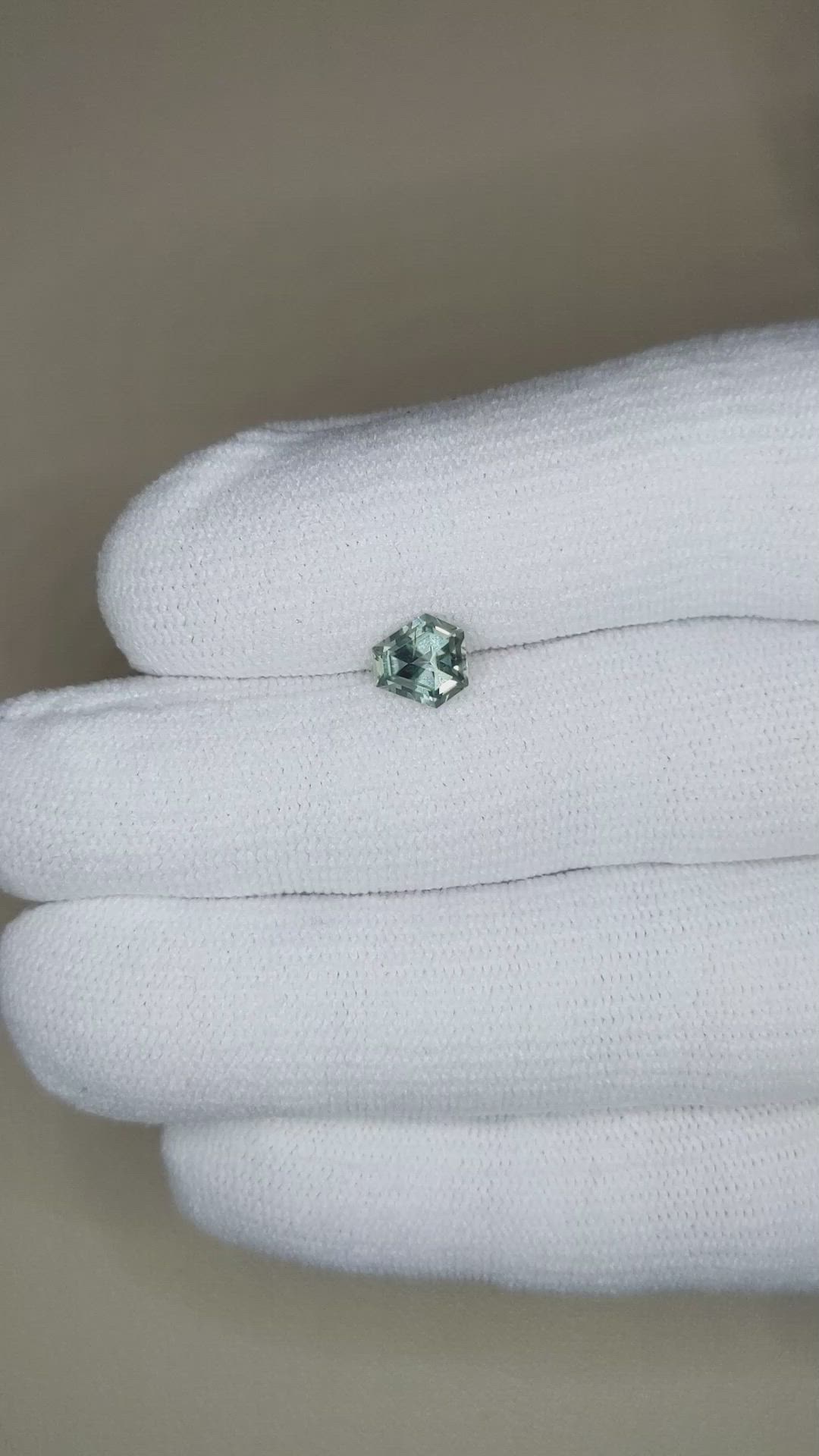 1.24 Ct. Bluish Grey Sapphire from Montana Size Video