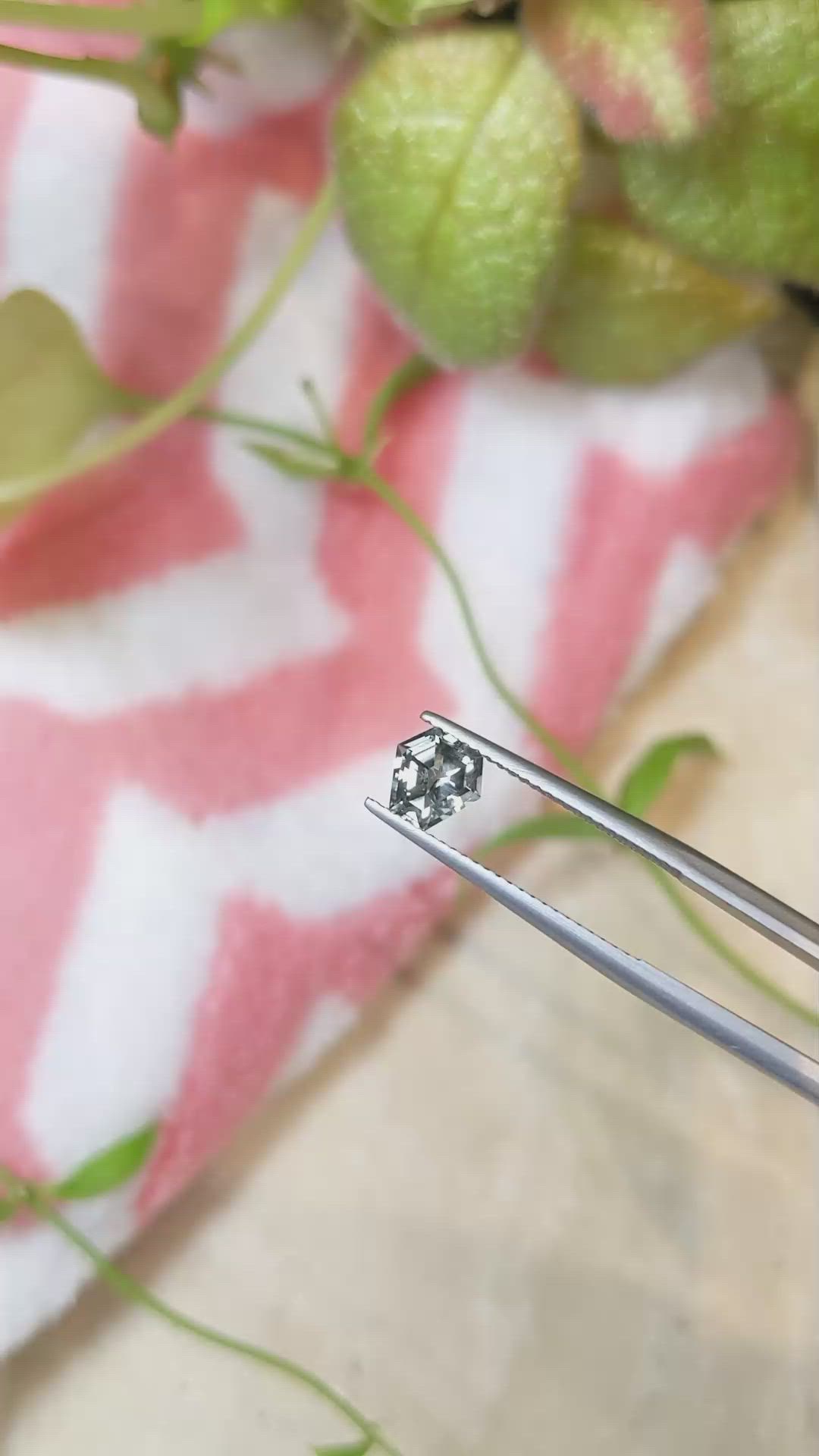 1.24 Ct. Bluish Grey Sapphire from Montana Size Video