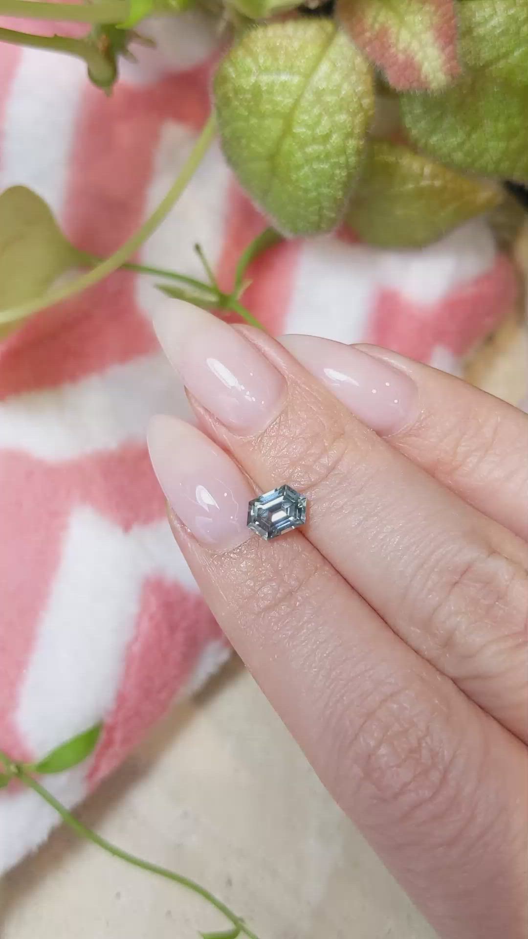 1.27 Ct. Bluish Green Sapphire from Montana Size Video