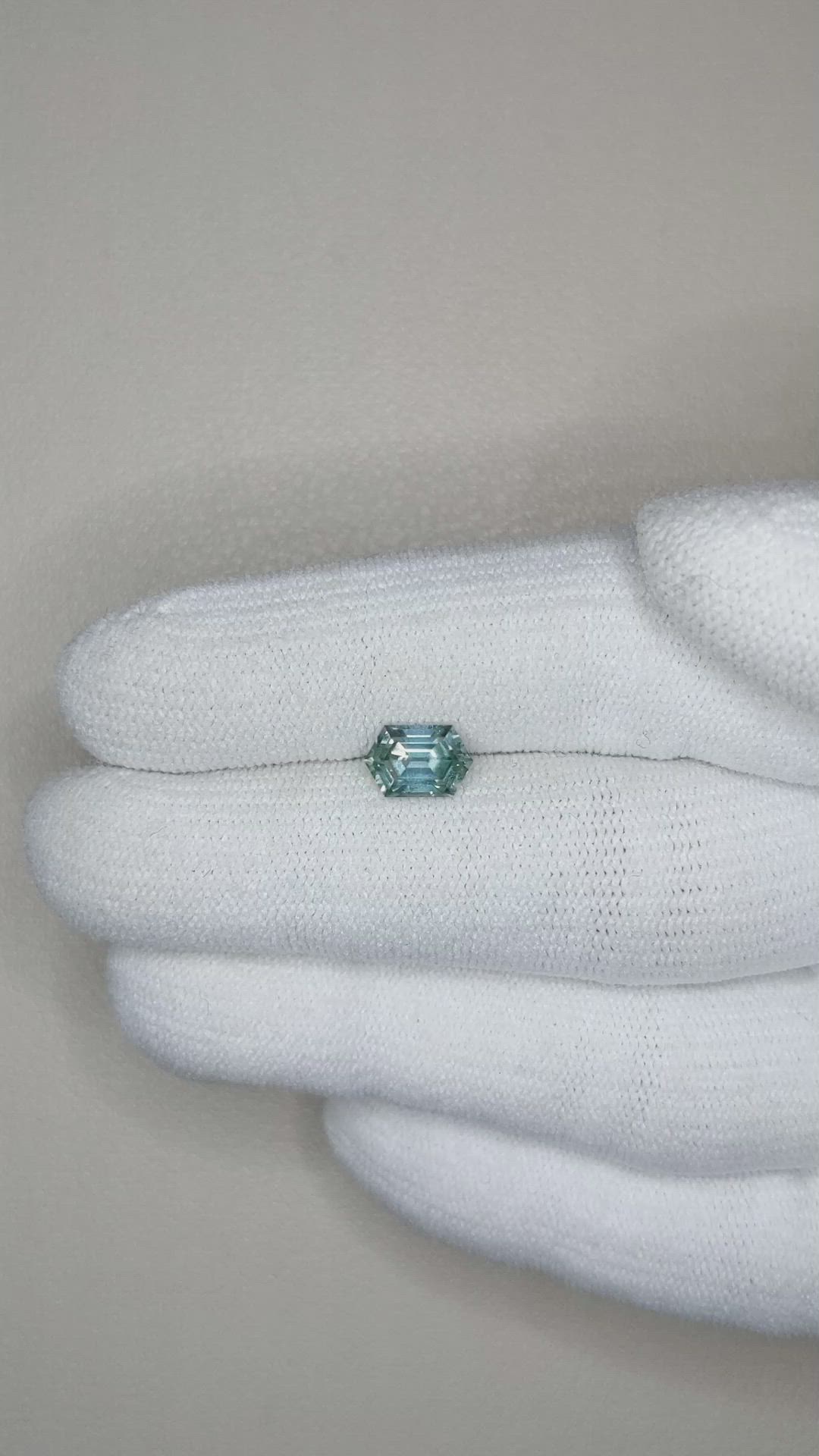1.27 Ct. Bluish Green Sapphire from Montana Size Video