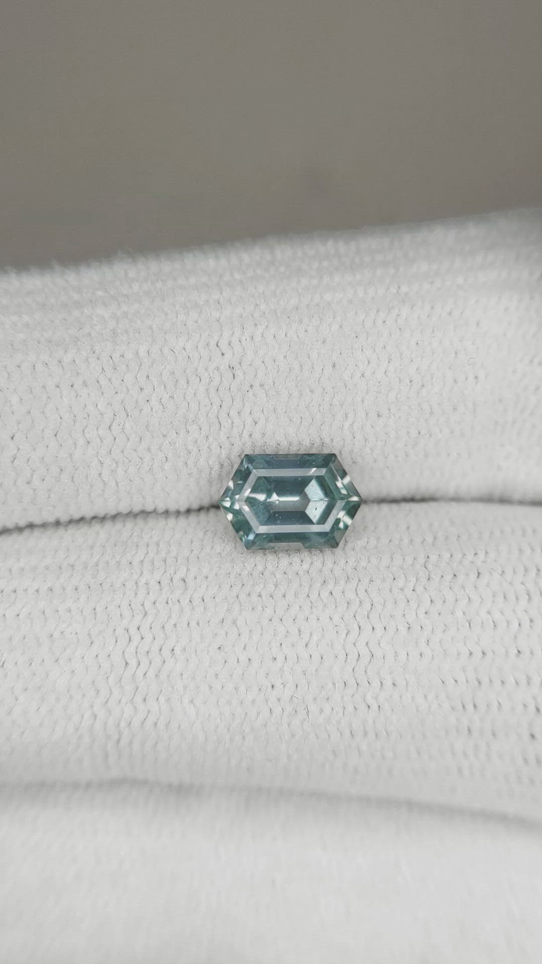 1.27 Ct. Bluish Green Sapphire from Montana Size Video