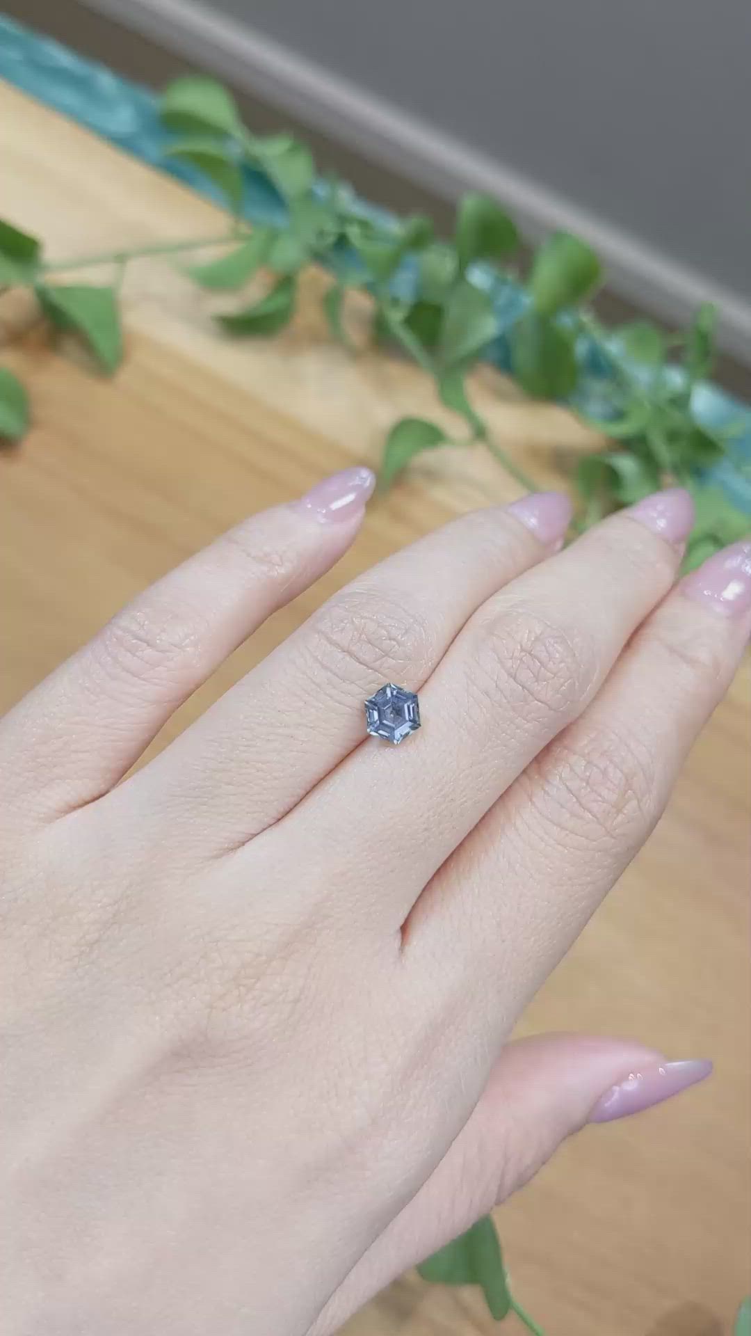 1.27 Ct. Greenish Blue Sapphire from Montana Size Video