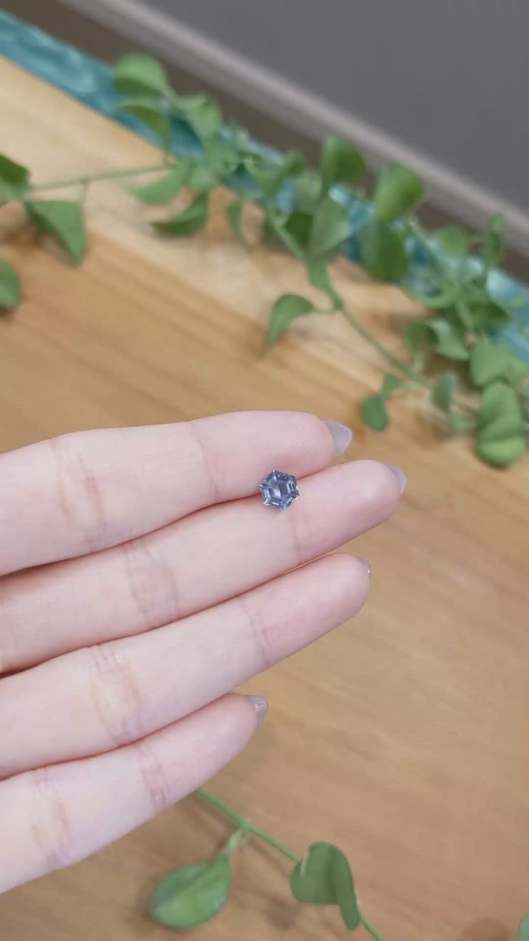 1.27 Ct. Greenish Blue Sapphire from Montana Size Video