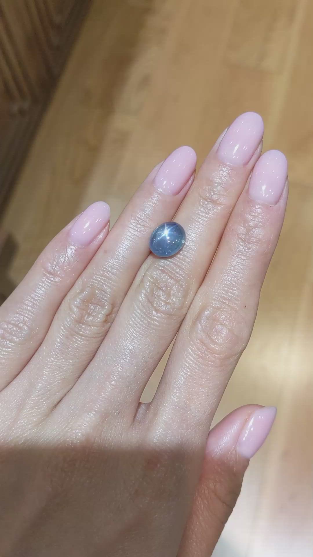 5.34 Ct. Blue Star Sapphire from Burma (Myanmar) Size Video