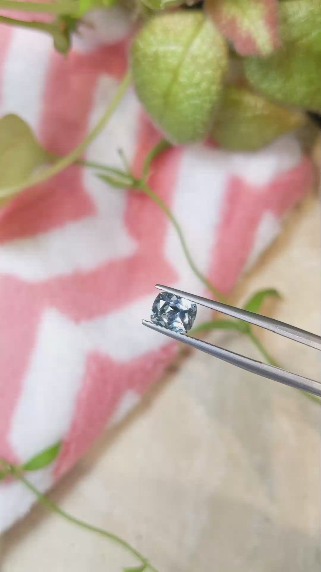 1.31 Ct. Bluish Green Sapphire from Montana Size Video