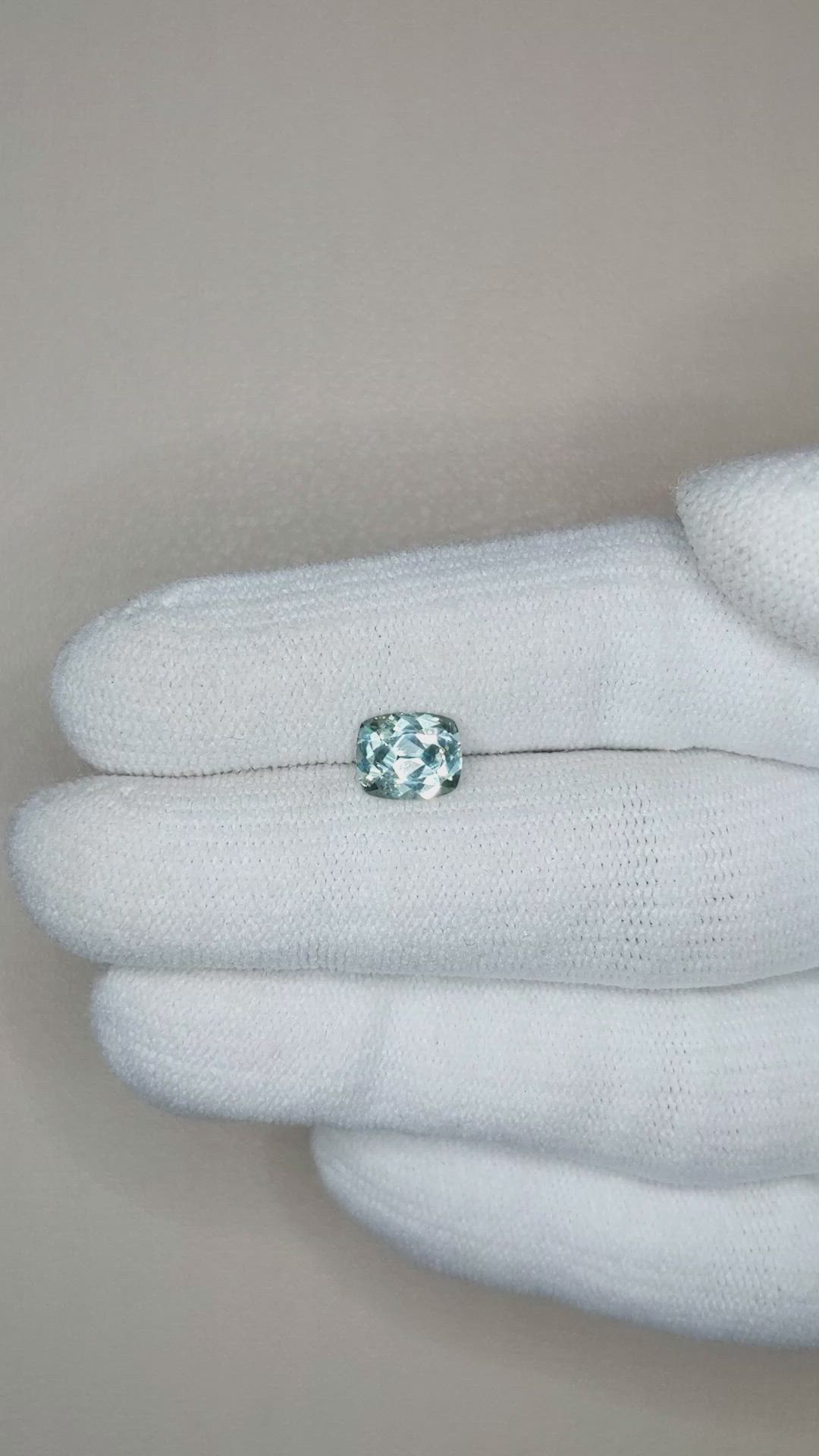 1.31 Ct. Bluish Green Sapphire from Montana Size Video
