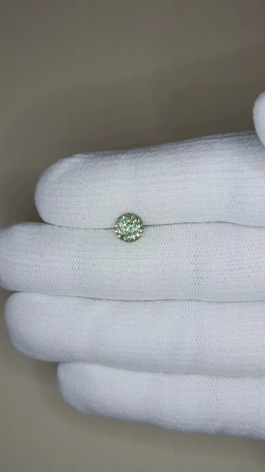 1.32 Ct. Green Sapphire from Montana Size Video