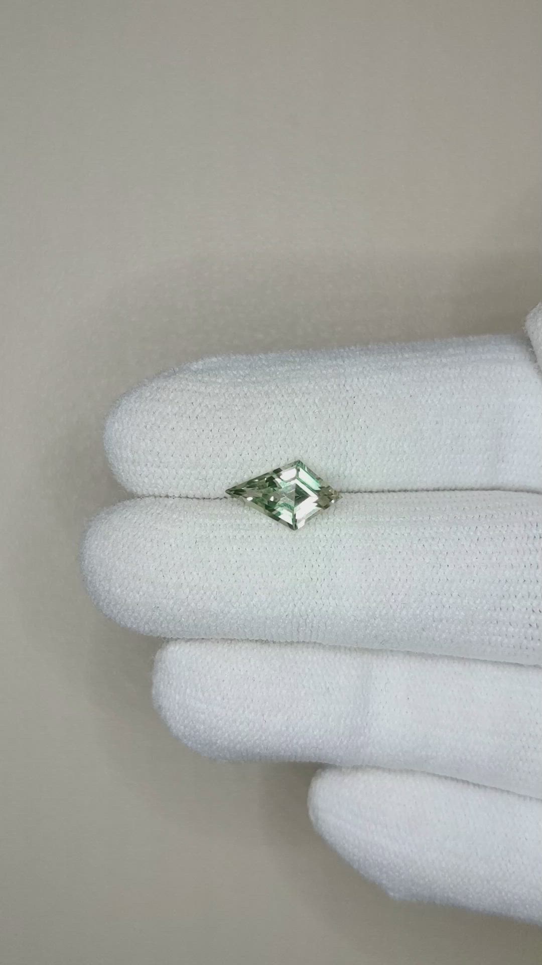 1.32 Ct. Yellowish Green Sapphire from Montana Size Video