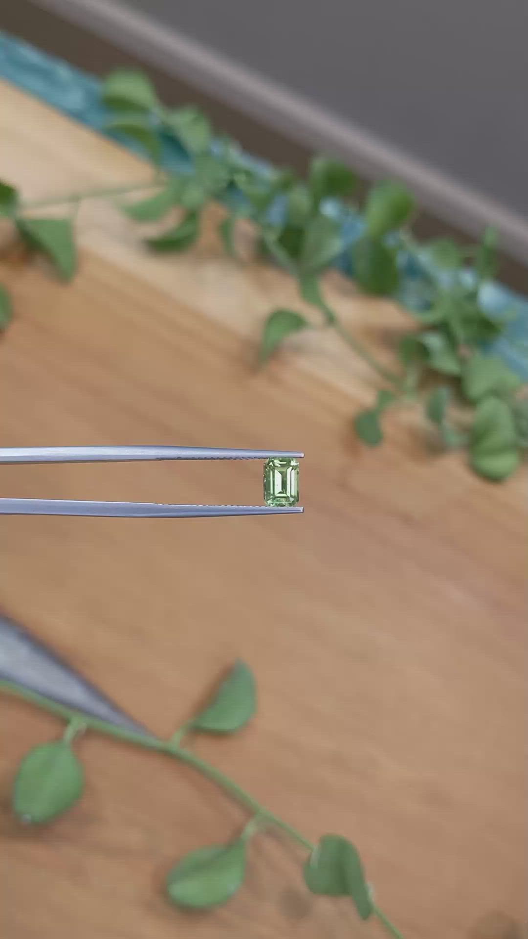 1.32 Ct. Yellowish Green Sapphire from Montana Size Video