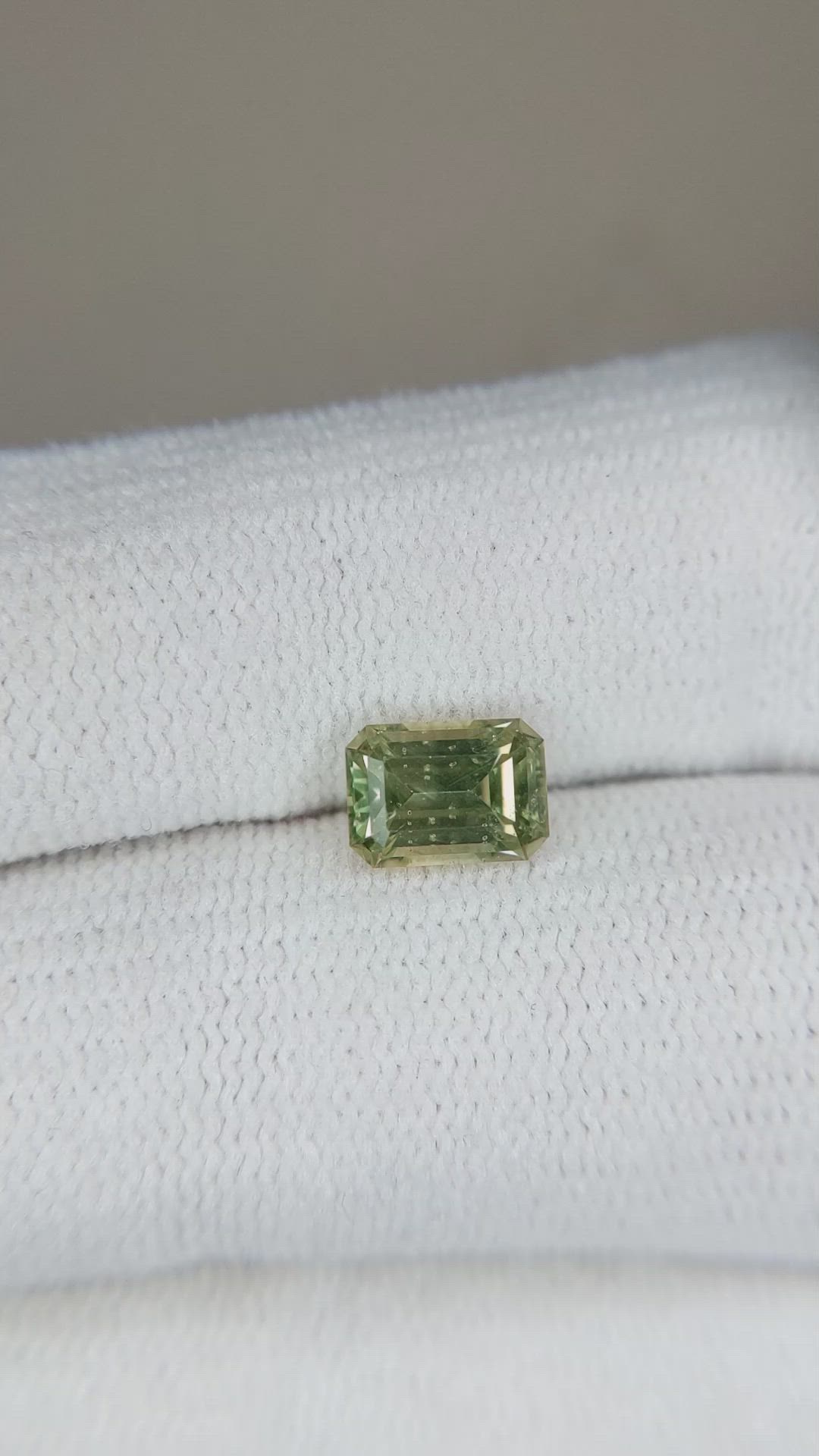 1.32 Ct. Yellowish Green Sapphire from Montana Size Video