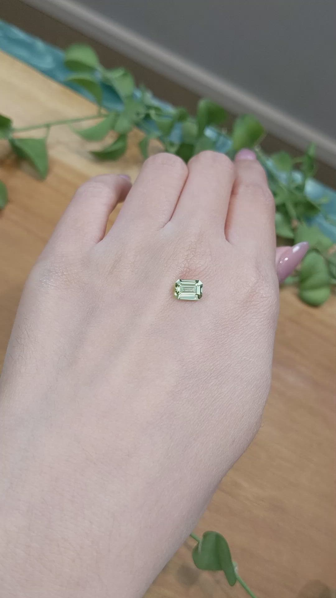 1.34 Ct. Green Sapphire from Montana Size Video