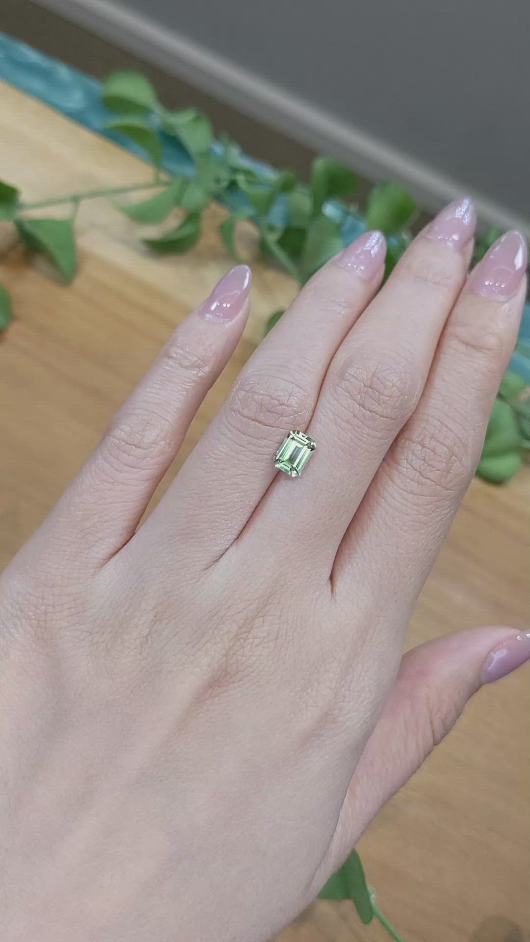 1.34 Ct. Green Sapphire from Montana Size Video