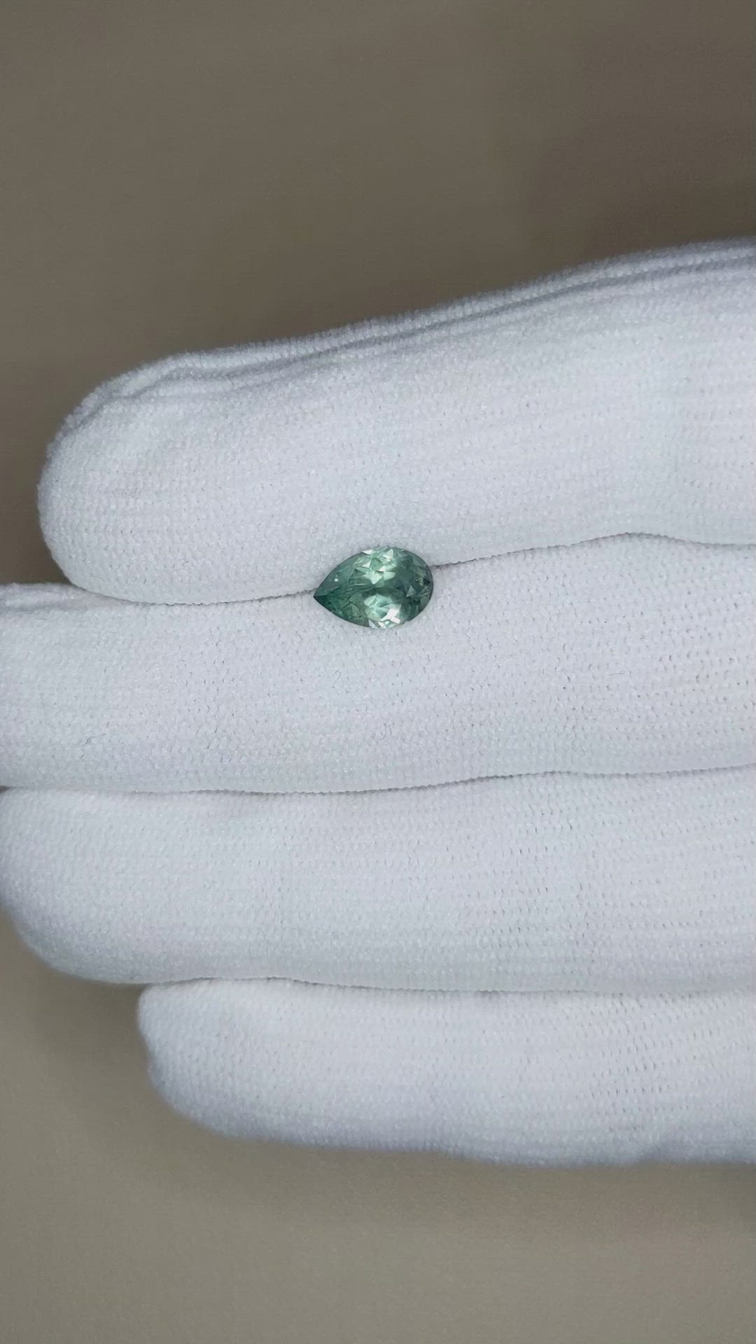 1.35 Ct. Greenish Blue Sapphire from Montana Size Video