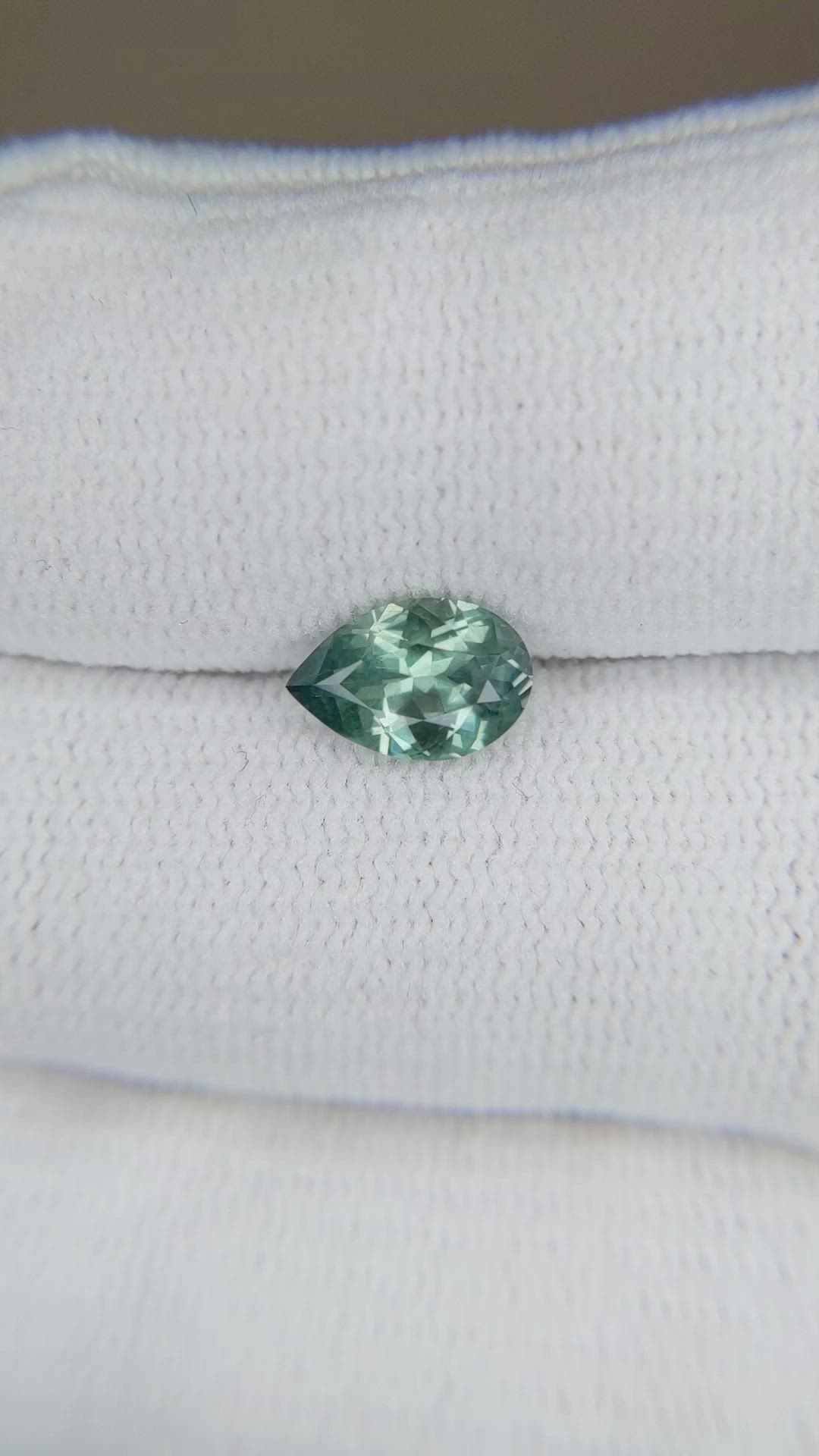 1.35 Ct. Greenish Blue Sapphire from Montana Size Video