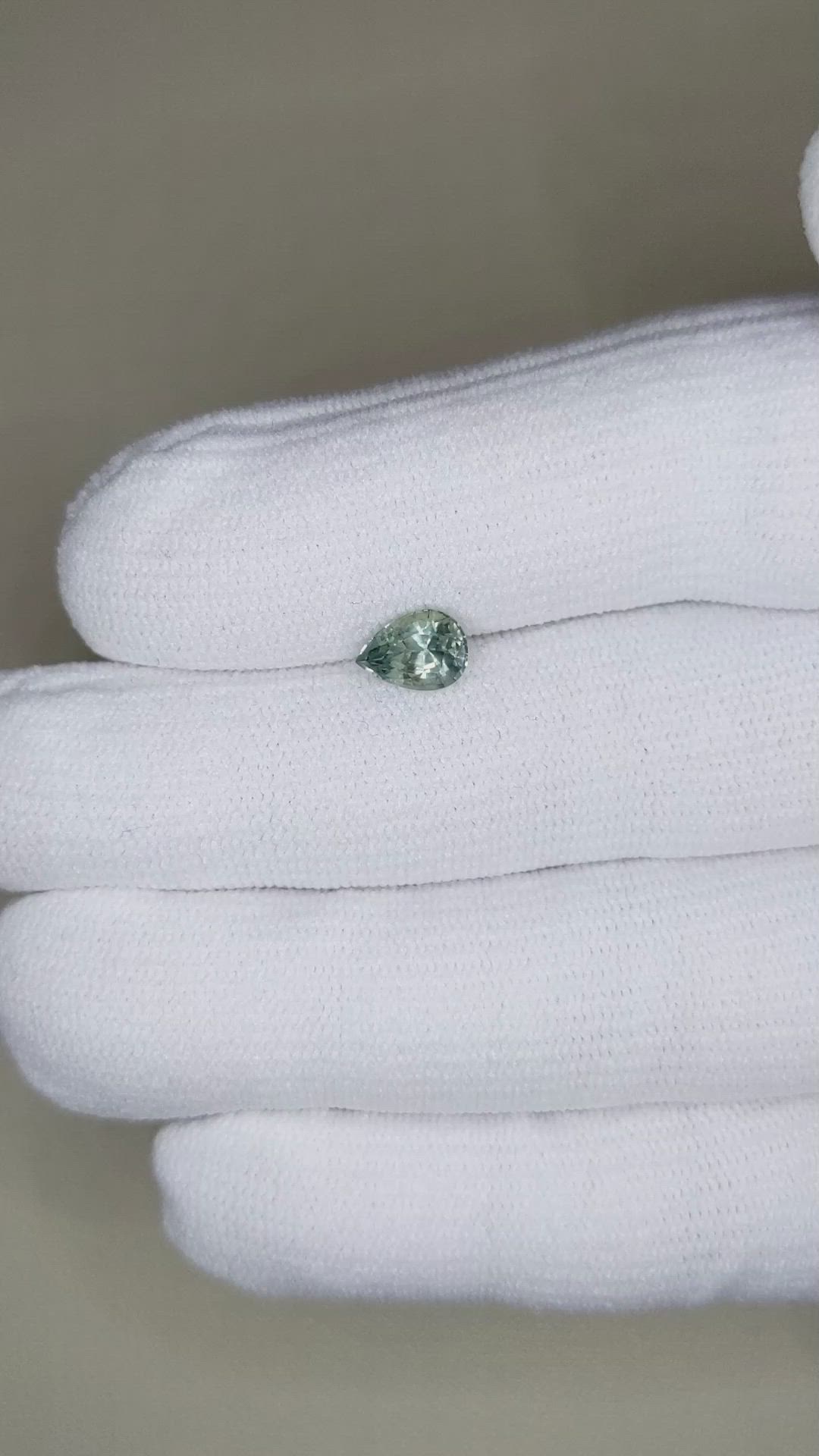 1.37 Ct. Bluish Green Sapphire from Montana Size Video