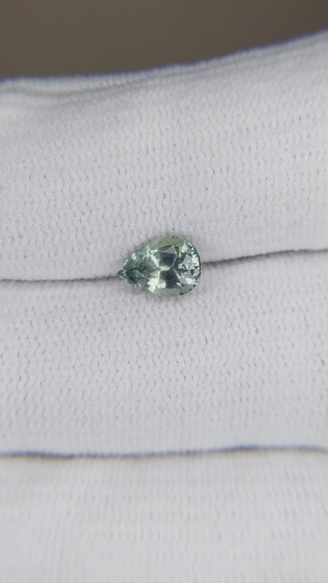 1.37 Ct. Bluish Green Sapphire from Montana Size Video