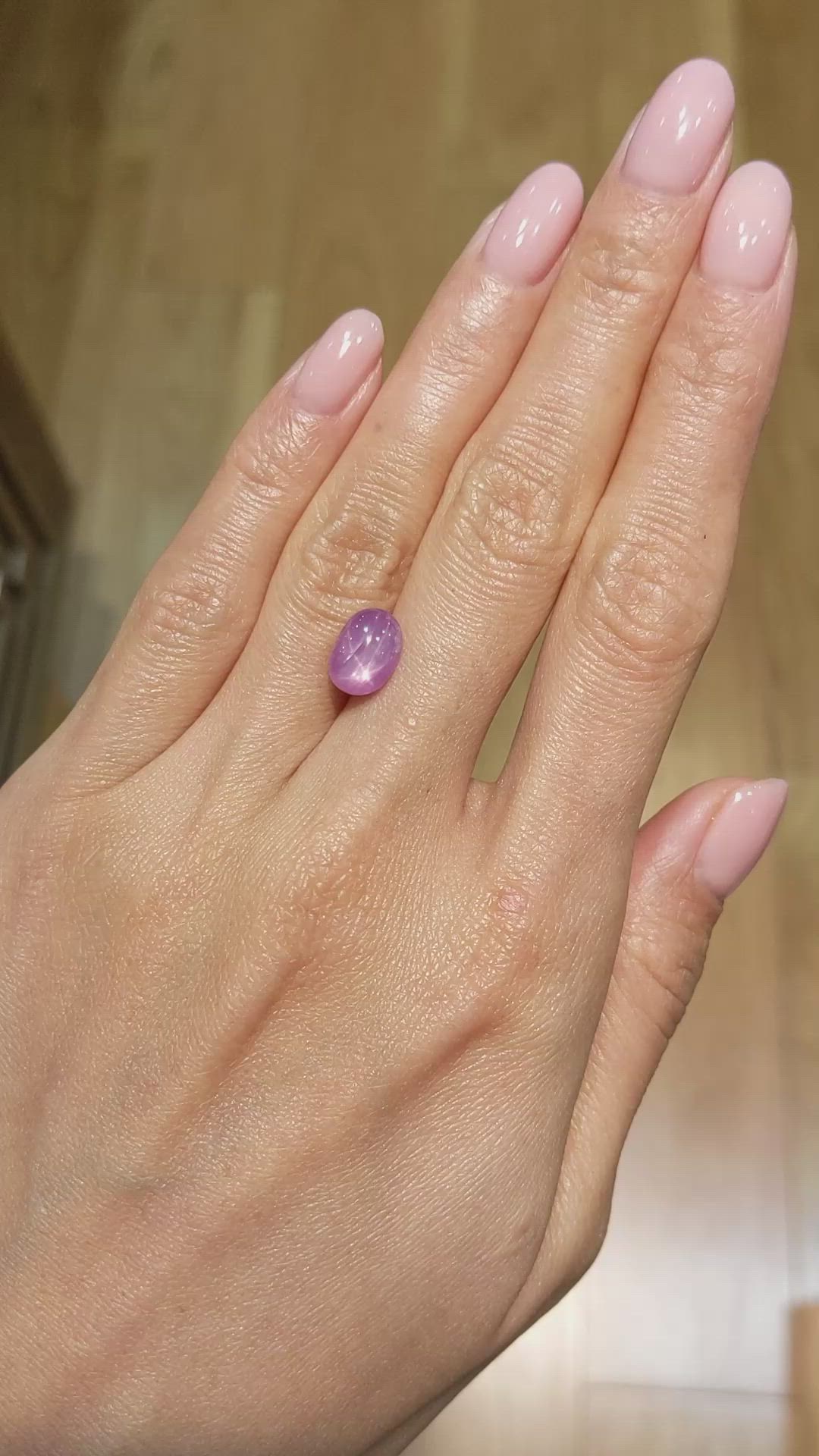 5.42 Ct. Purple Star Sapphire from Burma (Myanmar) Size Video