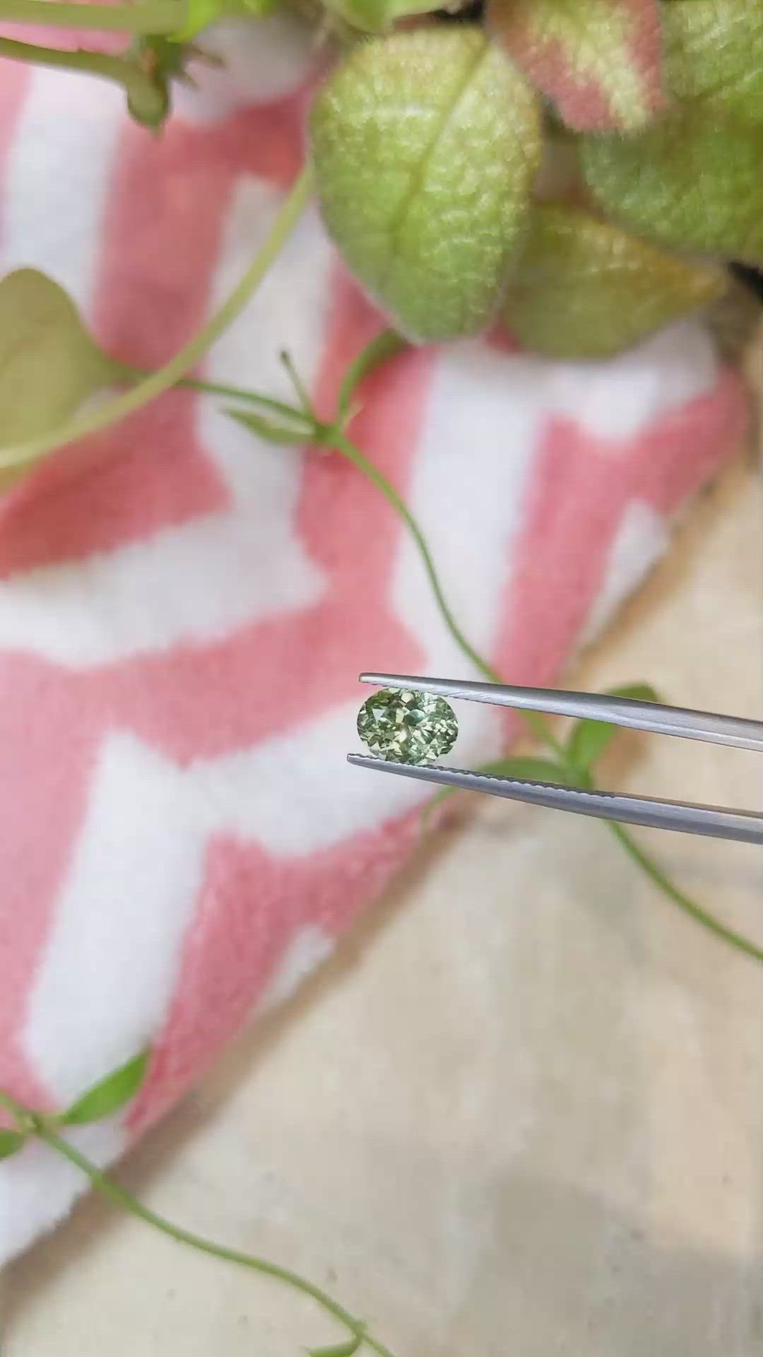 1.48 Ct. Green Sapphire from Montana Size Video