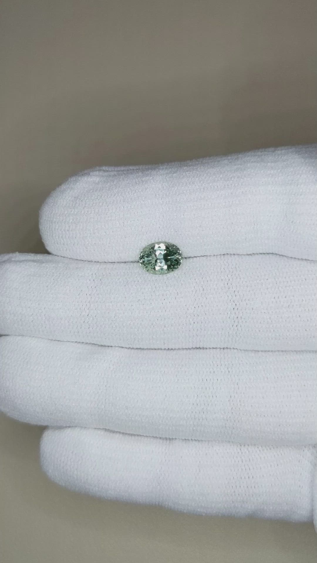 1.51 Ct. Bluish Green Sapphire from Montana Size Video