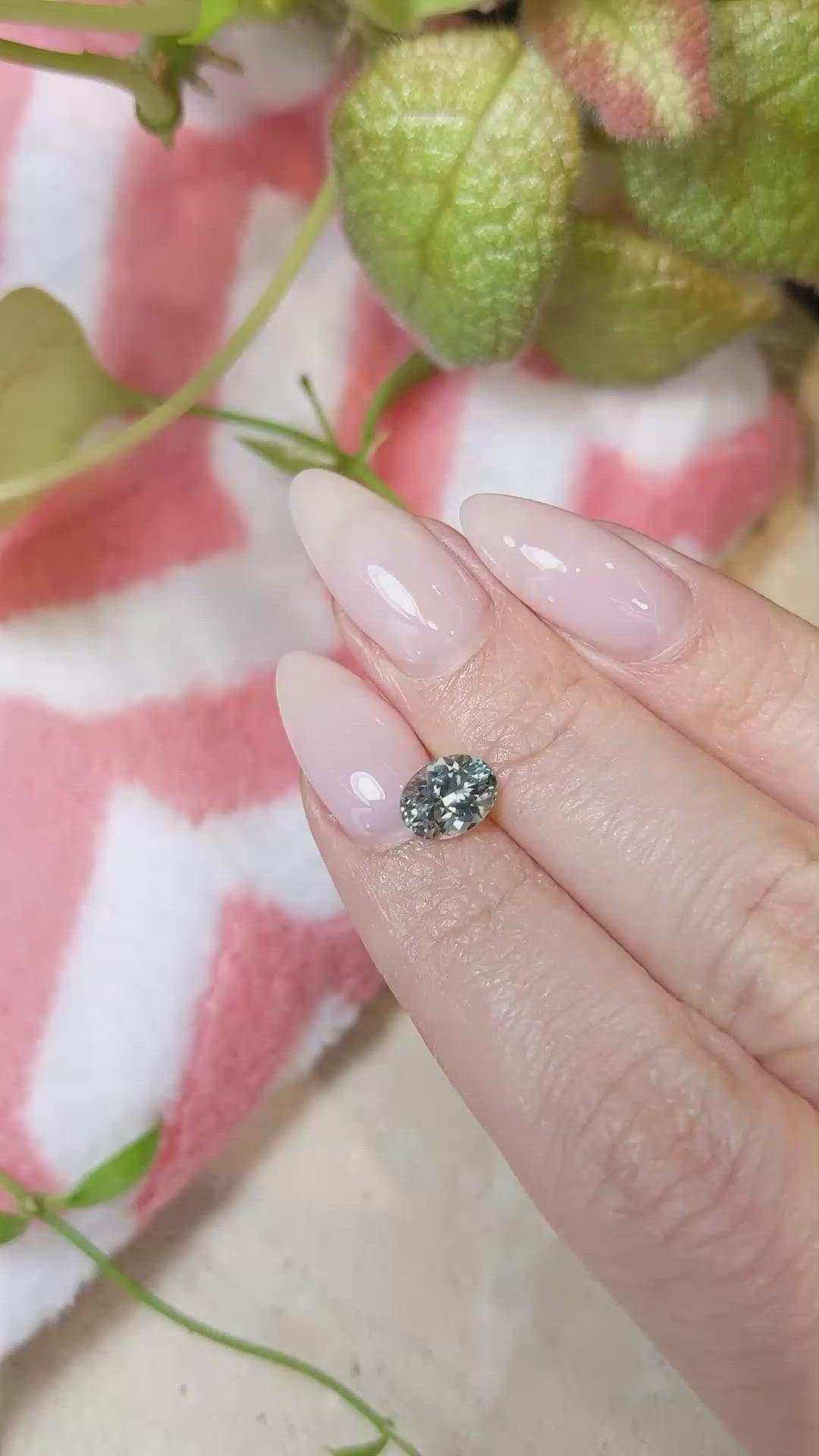 1.51 Ct. Bluish Green Sapphire from Montana Size Video