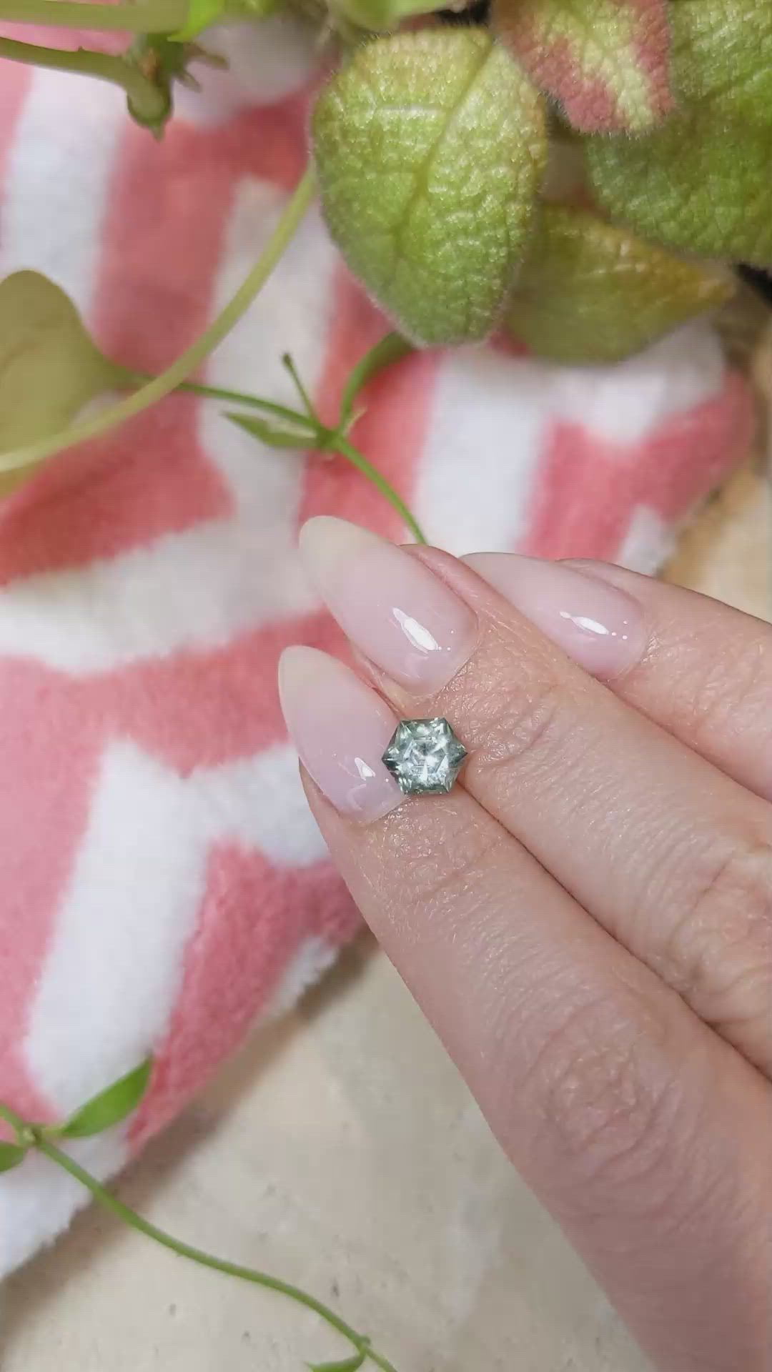 1.58 Ct. Bluish Green Sapphire from Montana Size Video