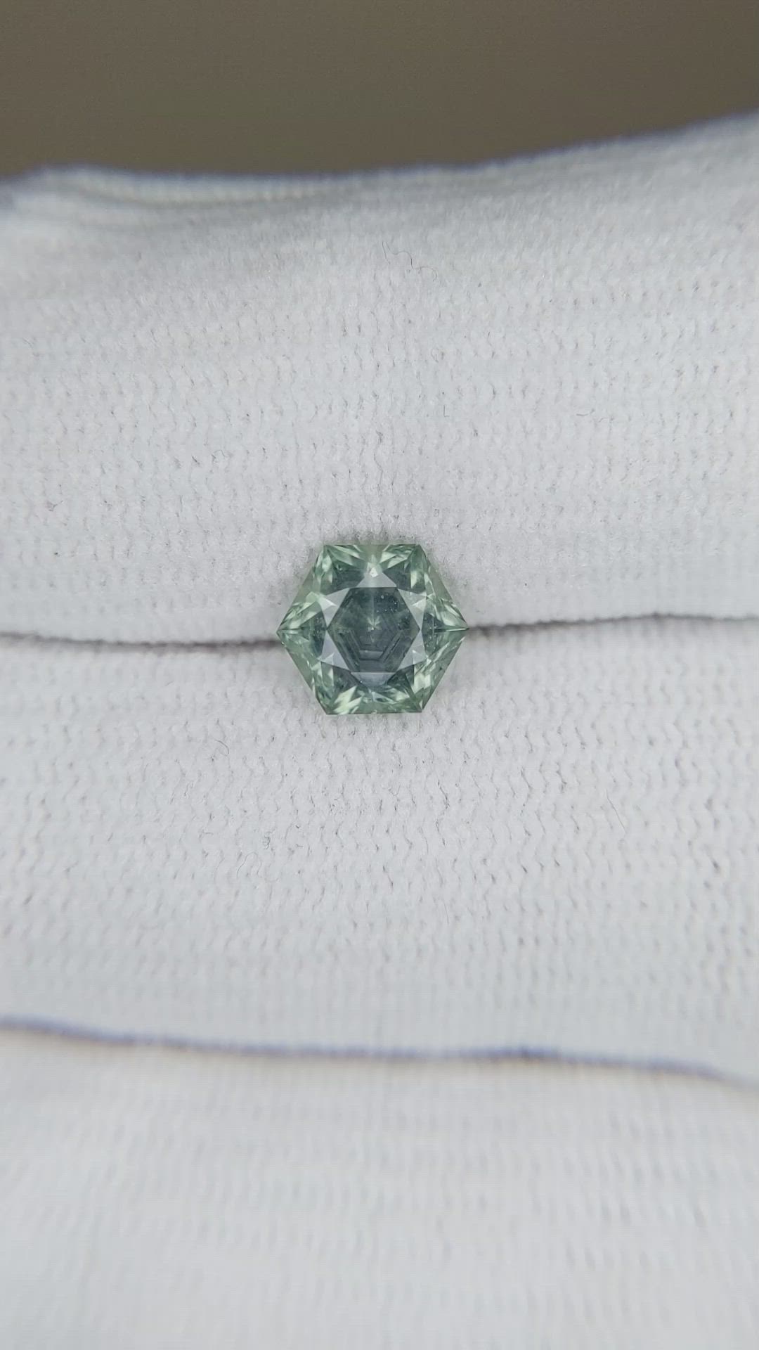 1.58 Ct. Bluish Green Sapphire from Montana Size Video