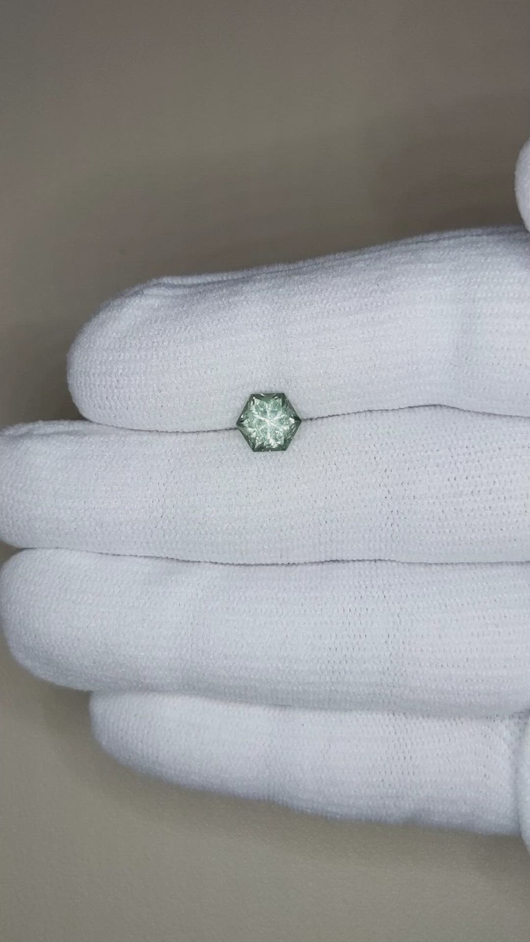 1.58 Ct. Bluish Green Sapphire from Montana Size Video