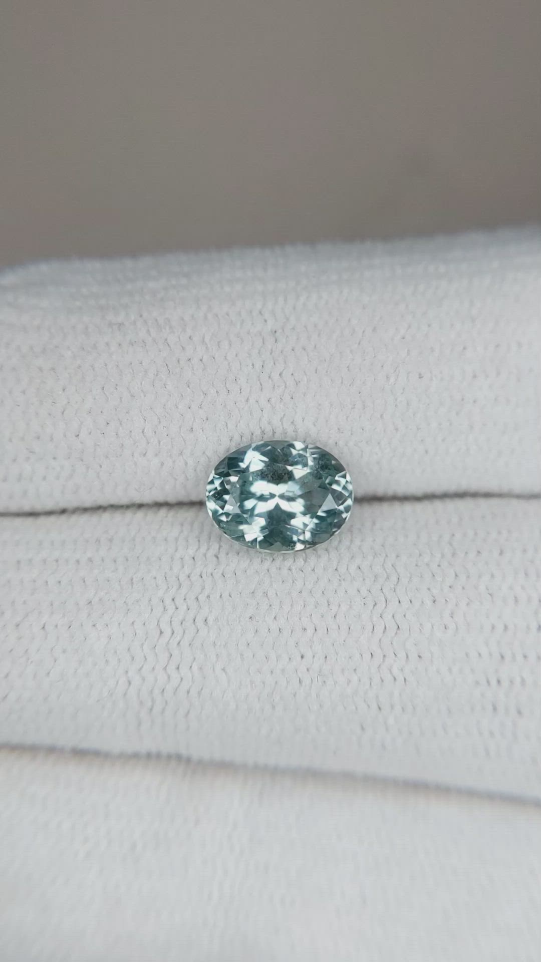 1.68 Ct. Bluish Green Sapphire from Montana Size Video
