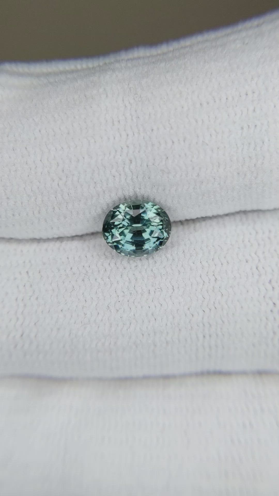 1.80 Ct. Greenish Blue Sapphire from Montana Size Video